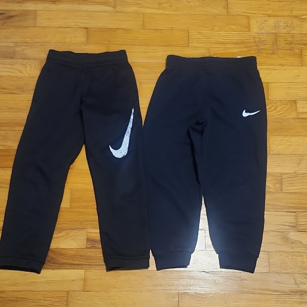 Nike Kids Black Joggers with White Logo